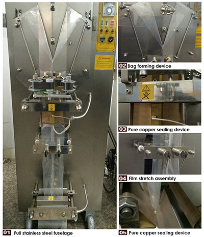 50-2000ml Auto Sachet liquid Filling Sealing packing Machine 304SS 